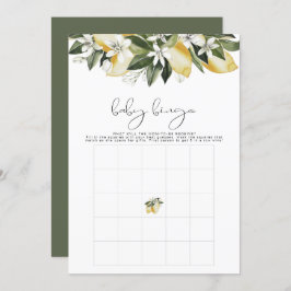 DAHLIA Lemon Citrus Fruit Baby Shower Bingo Game Inbjudningar