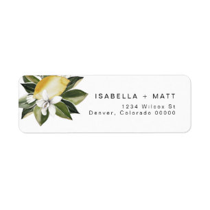 DAHLIA Lemon Citrus Fruit Sommar Returadress Etikett