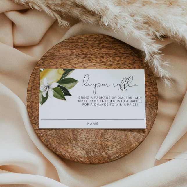 DAHLIA Lemon Citrus Fruit Sommarblad Raffle Placeringskort (Skapare uppladdad)