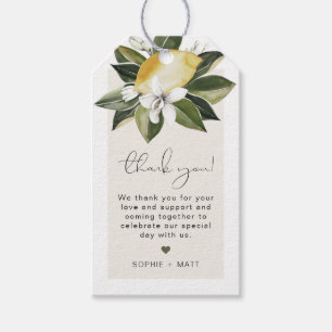 DAHLIA Lemon Citrus Fruit Summer White Blommigt Presentetikett