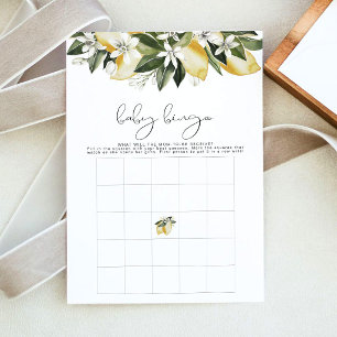DAHLIA Lemon Citrus Frukt Baby Shower Bingo Spel Inbjudningar