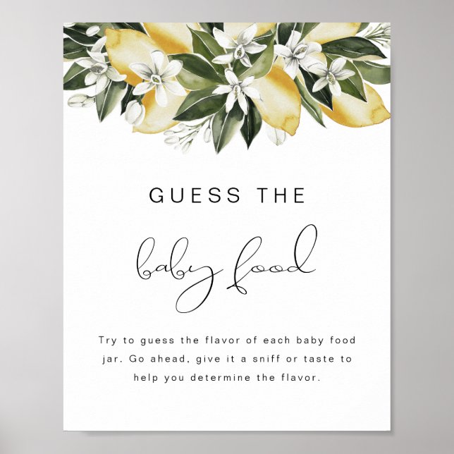 DAHLIA Lemon Gissa Baby Food Baby Shower Poster (Framsidan)