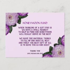 Dahlia Lila Lavendel Syren Blommig Honeymoon fond Inbjudan Vykort