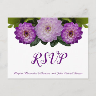 Dahlia Lila Lavender Lilac Blommigt Bröllop OSA Vykort
