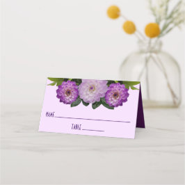 Dahlia Lila Lavender Lilac Blommigt Bröllop Placeringskort