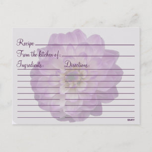 Dahlia Lila Lilac Blommigt Möhippa Recipe Vykort
