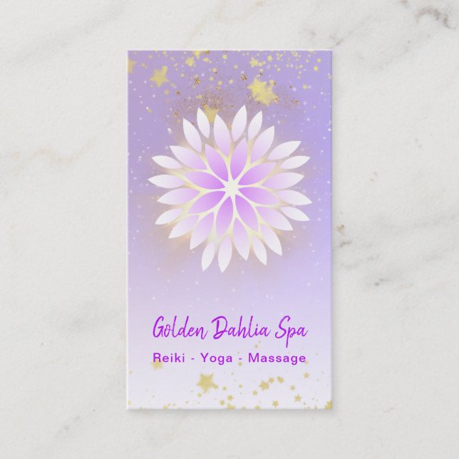 *~* Dahlia Mandala Pastel Lavender Rosa AP2 Visitkort (Framsida)