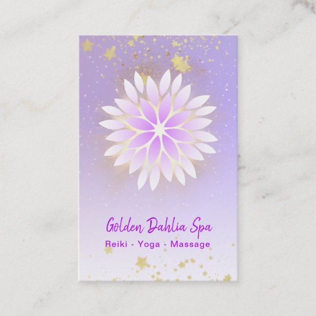 *~* Dahlia Mandala Rosa Lavender Pastel AP2 Visitkort (Framsida)