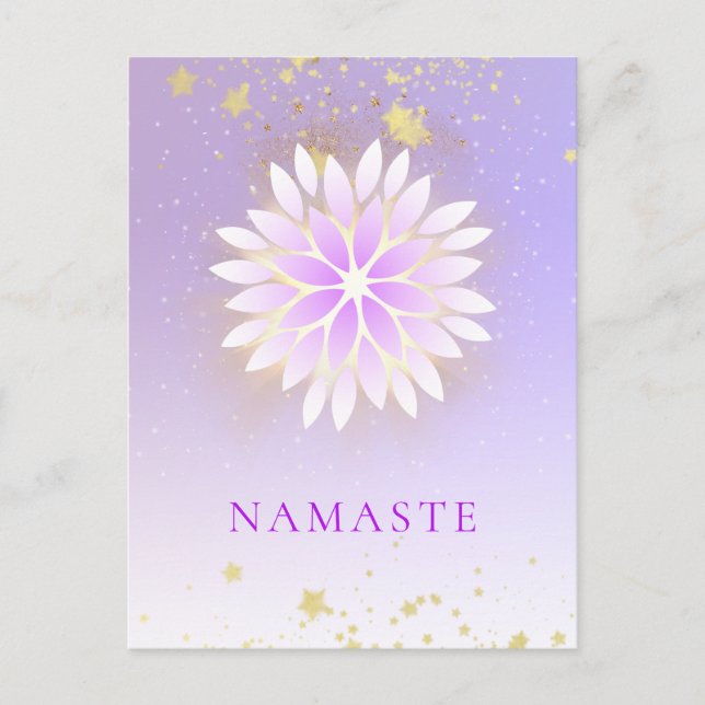 *~* Dahlia Mandala Rosa Pastel Lavender AP2  Vykort (Framsida)