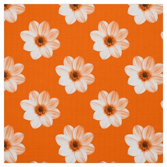 Dahlia Mönster - Orange Tyg (Provkarta)