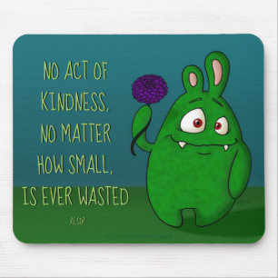 Dahlia monster w/quote, mousepad musmatta