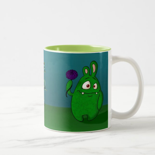 Dahlia monster w/quote Två-Tonad mugg (Höger)