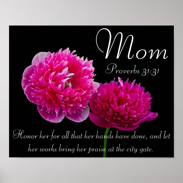 Dahlia Mors dag bible verse Proverbs 31 Poster (Framsidan)