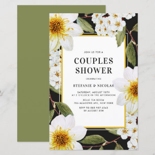 Dahlia och Spirea Botanical Par Shower Inbjudan