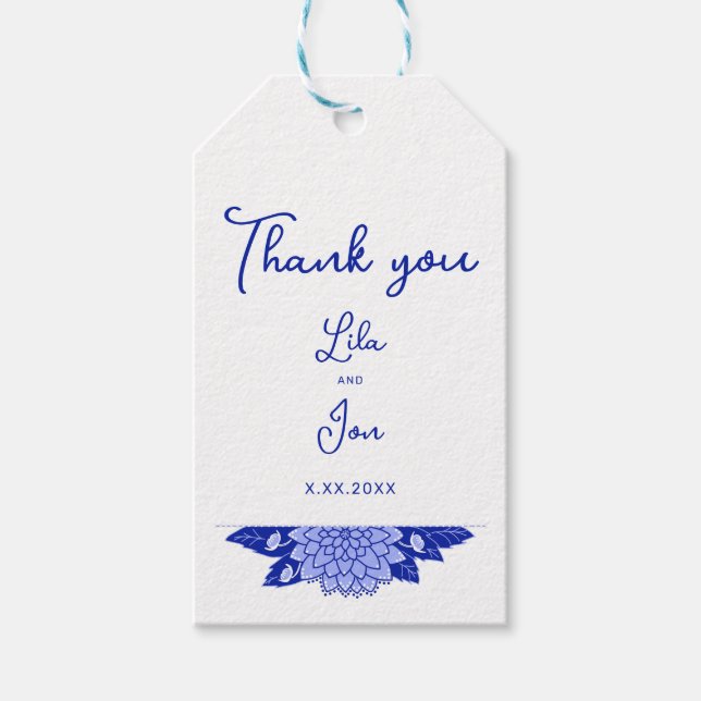 Dahlia Personlig Bröllop Gift Märkres Presentetikett (Framsidan)