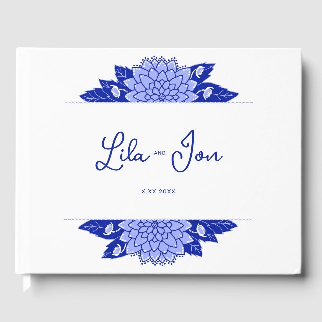 Dahlia Personlig Bröllop Guestbook Gästböcker (Framsida)