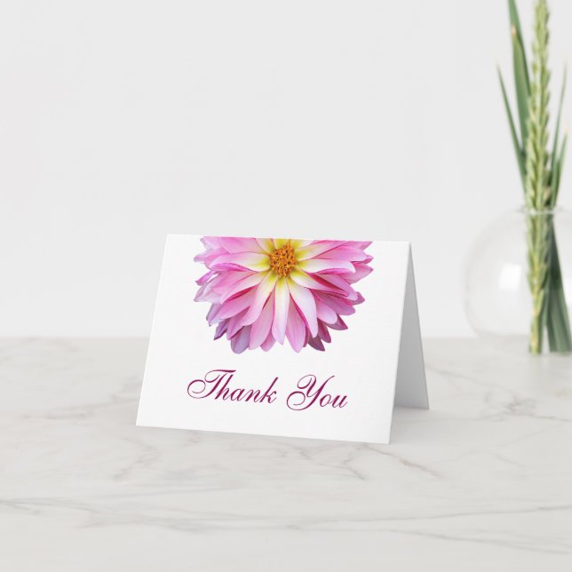 Dahlia Rosa Blomma Blommig Tacksamt Kort (Framsida)