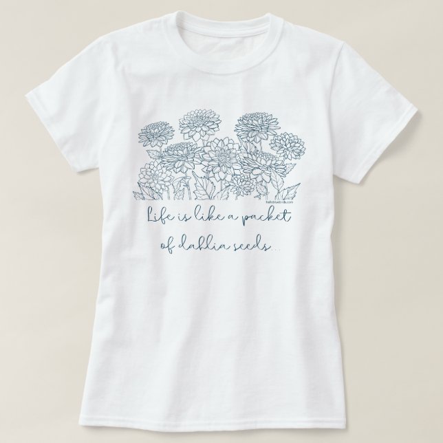 Dahlia Seeds T-Shirt - Gifts for Dahlia Älskare (Design framsida)
