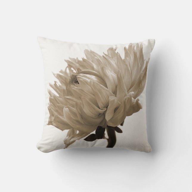 Dahlia sepia print kudde (Framsida)