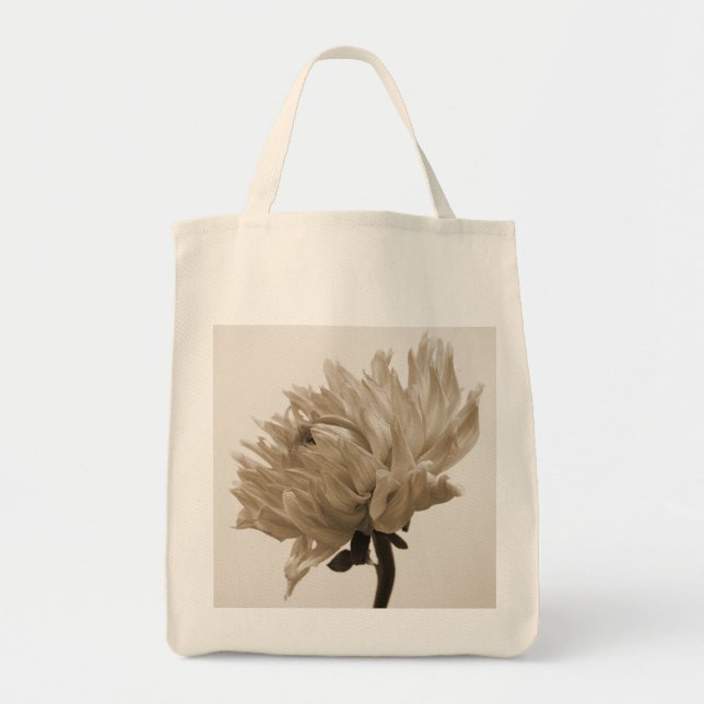 Dahlia sepia print tygkasse (Framsidan)