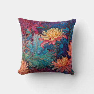 Dahlia Tapestry Red blue grönt guld Dekorativ kudd Kudde