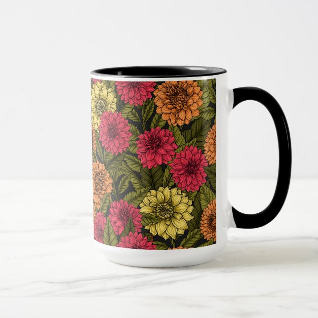 Dahlia-trädgård Mugg (Höger)