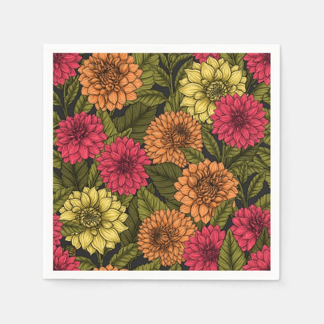 Dahlia-trädgård Pappersservett (Framsidan)