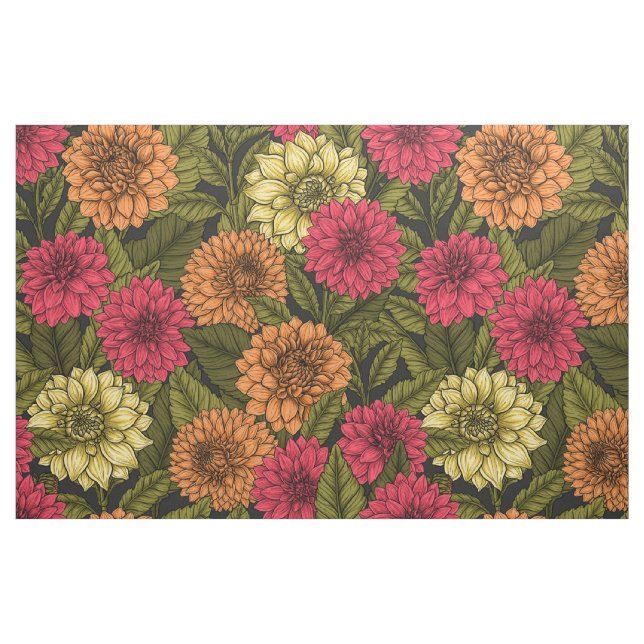 Dahlia-trädgård Tyg (Fat Quarter)