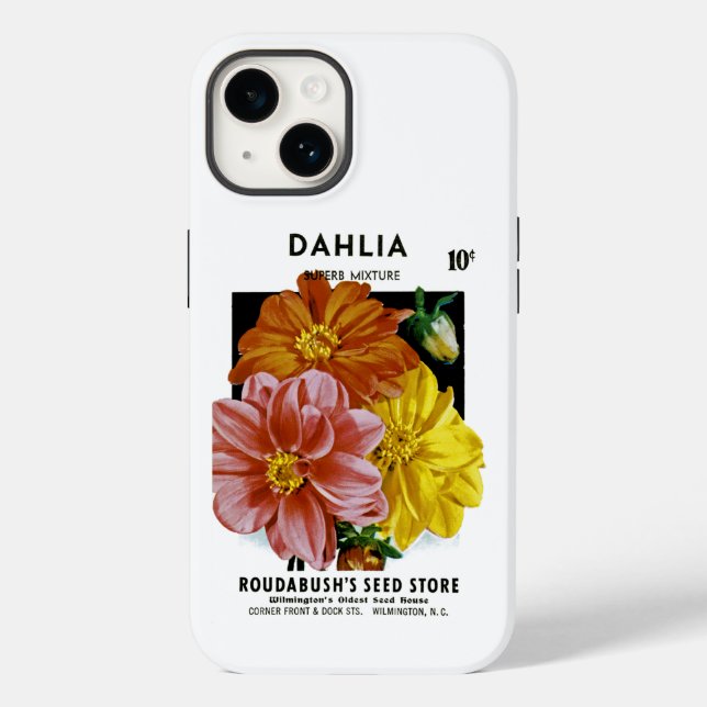 Dahlia Vintage Seed Packet Fodral-Mate iphone case (Baksida)