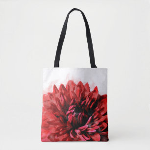 Dahlia Watercolor Crimson Tygkasse