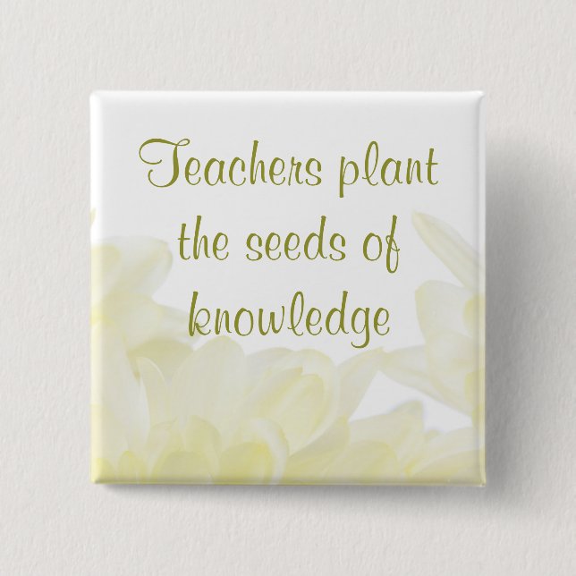 Dahlia White Flower Teacher Knapp (Framsida)