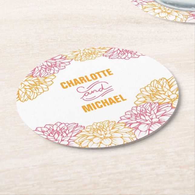 Dahliapappersunderlägg Underlägg Papper Rund (Vinklad)