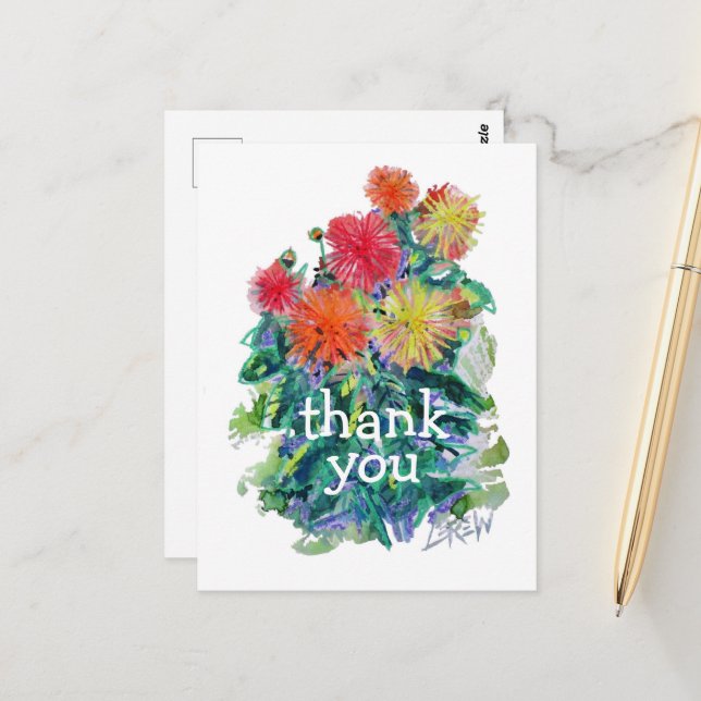 Dahlias #170310 vykort (Fram/Back In Situ)