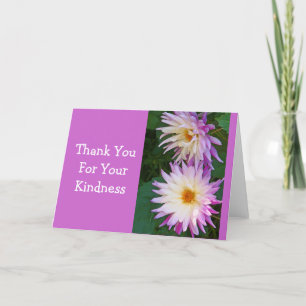 DAHLIAS/ 2 FUCHSIA OCH VITA/TACK DU CARD TACK KORT