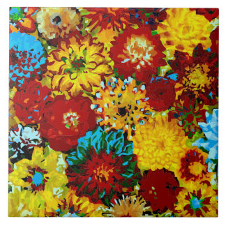Dahlias Abstrakt Bra Flower Blommigt Bild Kakelplatta