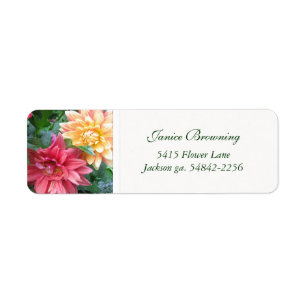Dahlias-adressetikett Returadress Etikett
