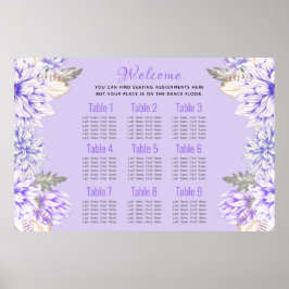 Dahlias - Amethyst Bröllop Suite Seite Chart Poster