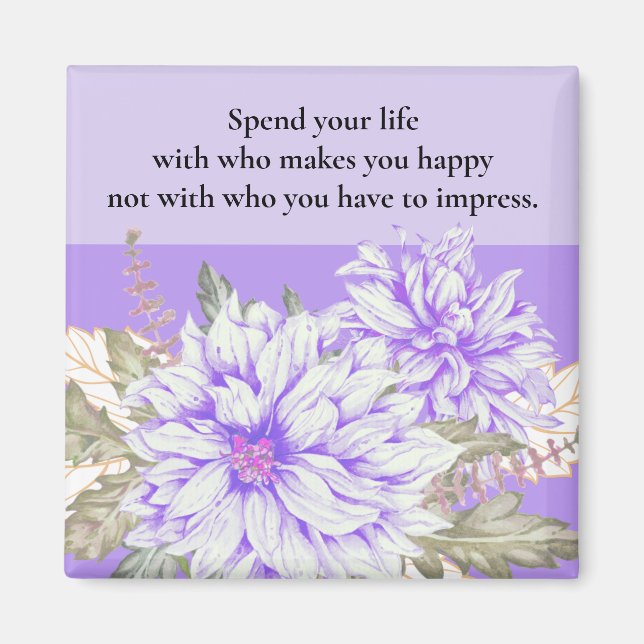 Dahlias - Amethyst Wedding Favor Magnet (Framsidan)