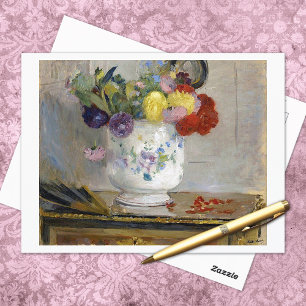 Dahlias Berthe Morisot Fine Art Vykort