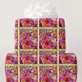 Dahlias Birthday Add Namn & Age Summer Presentpapper