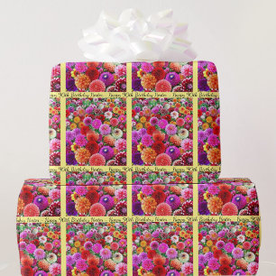 Dahlias Birthday Add Namn & Age Summer Presentpapper