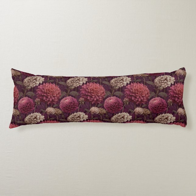 Dahlias Blomma Konditori Dekor Modern Sofa Kroppskudde (Framsidan)