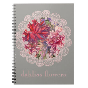 dahlias blommor anteckningsbok