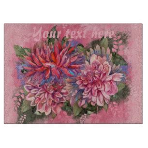 Dahlias blommor rosa vattenfärg