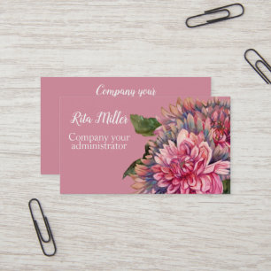 dahlias blommor visitkort