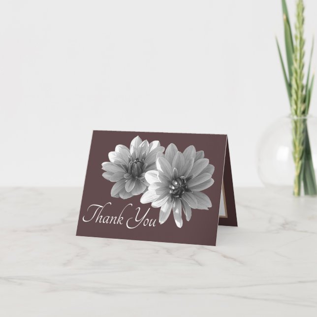 Dahlias Brown Background Tack Kort (Framsida)