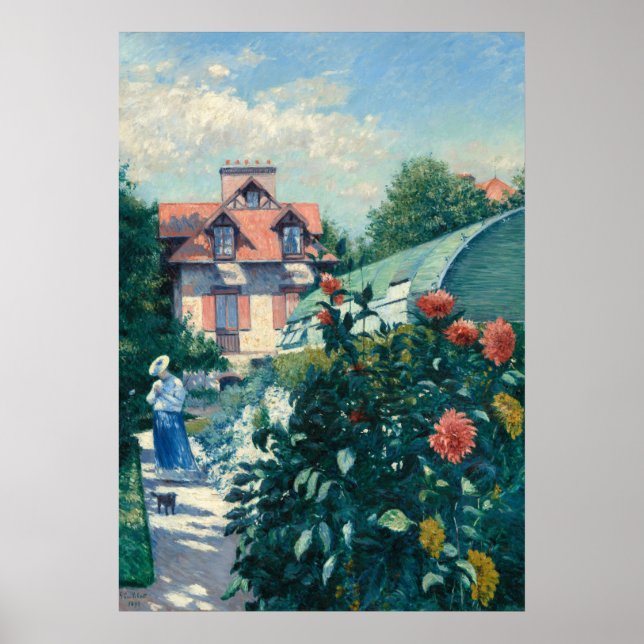 Dahlias - Gustave Caillebotte Fine Art Poster (Framsidan)
