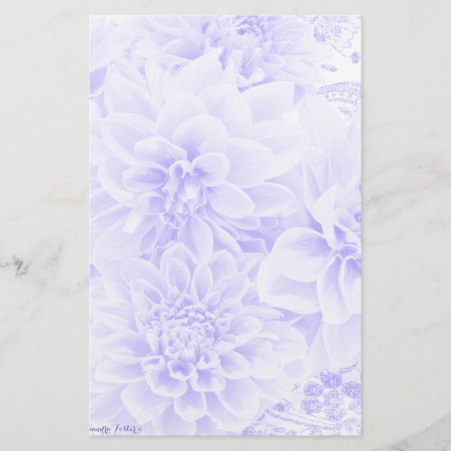 Dahlias i blått brevpapper (Framsida)