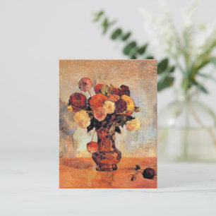 Dahlias i en kopparvas av Gauguin Vykort
