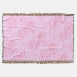 Dahlias i mjuk Rosa Filt